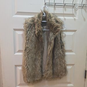 Faux Fur Vest - Taupe Brown Women’s Vest